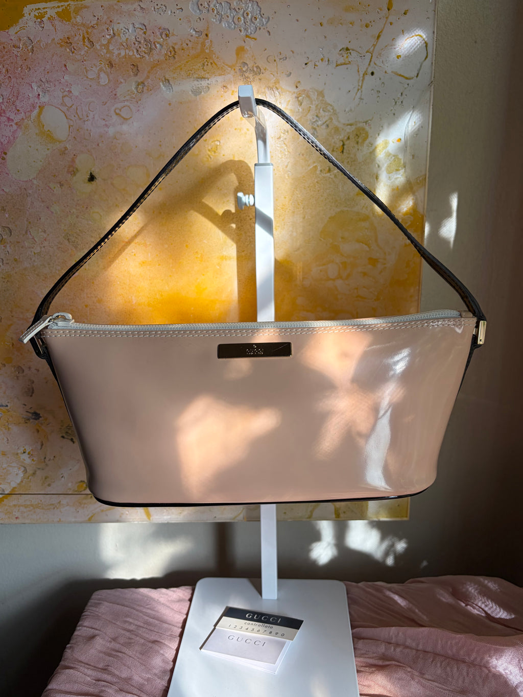Gucci Pink Patent Leather Boat Pochette