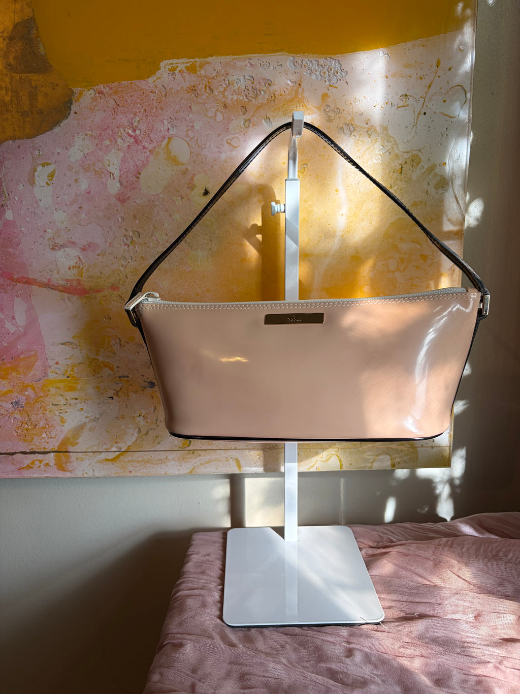 Gucci Pink Patent Leather Boat Pochette