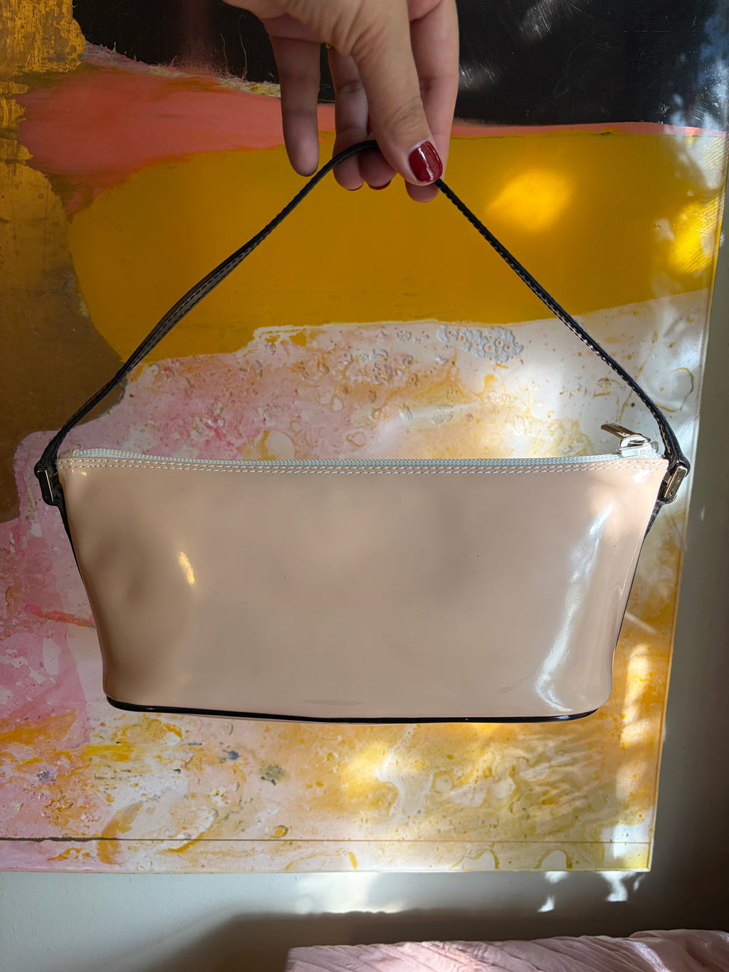 Gucci Pink Patent Leather Boat Pochette