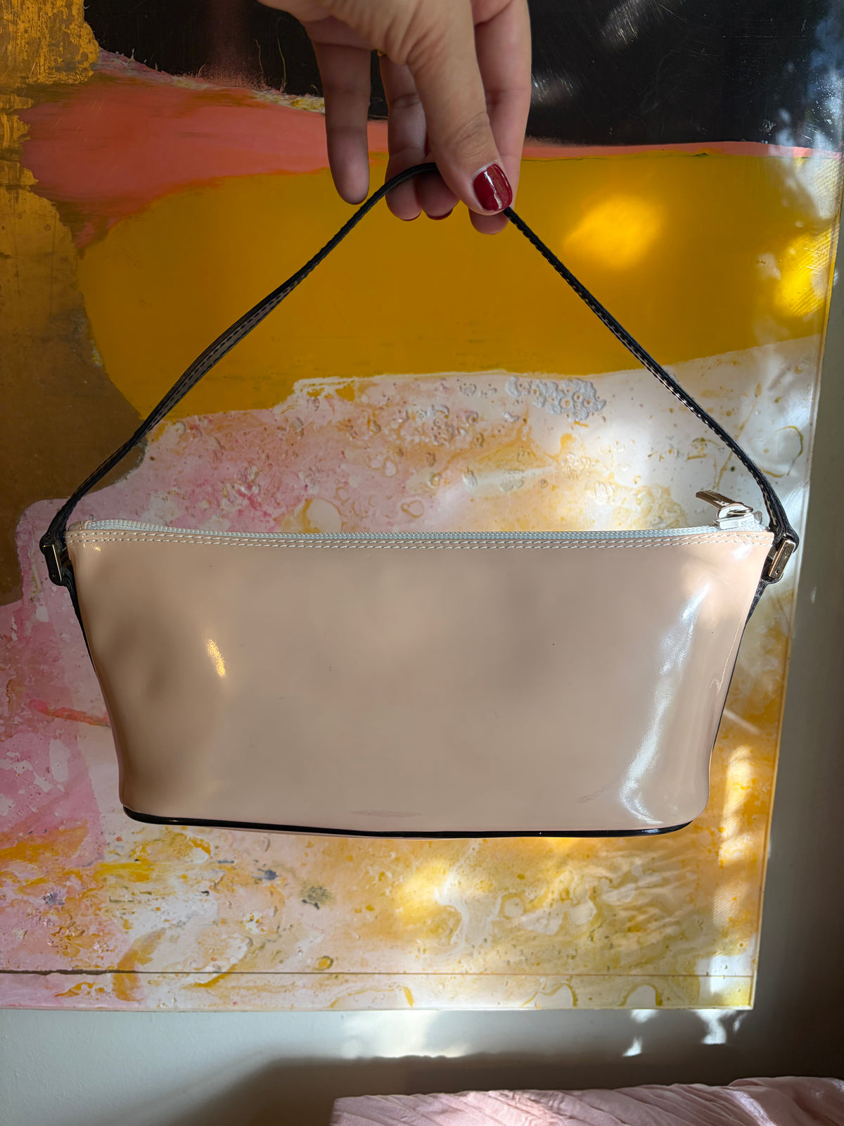 Gucci Pink Patent Leather Boat Pochette