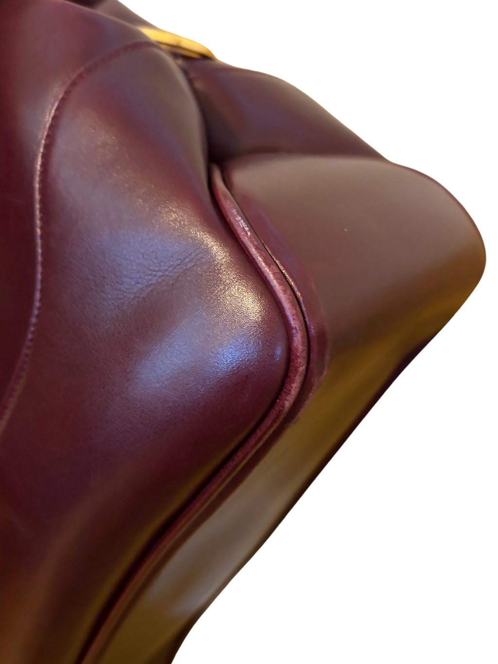 Chanel Vintage Burgundy CC Chain Medallion Shoulder Bag