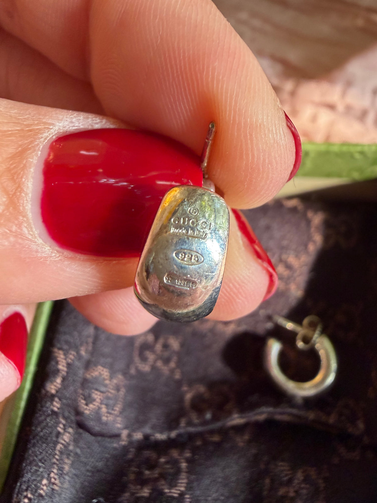 Gucci Silver Minimalist Huggie Earrings