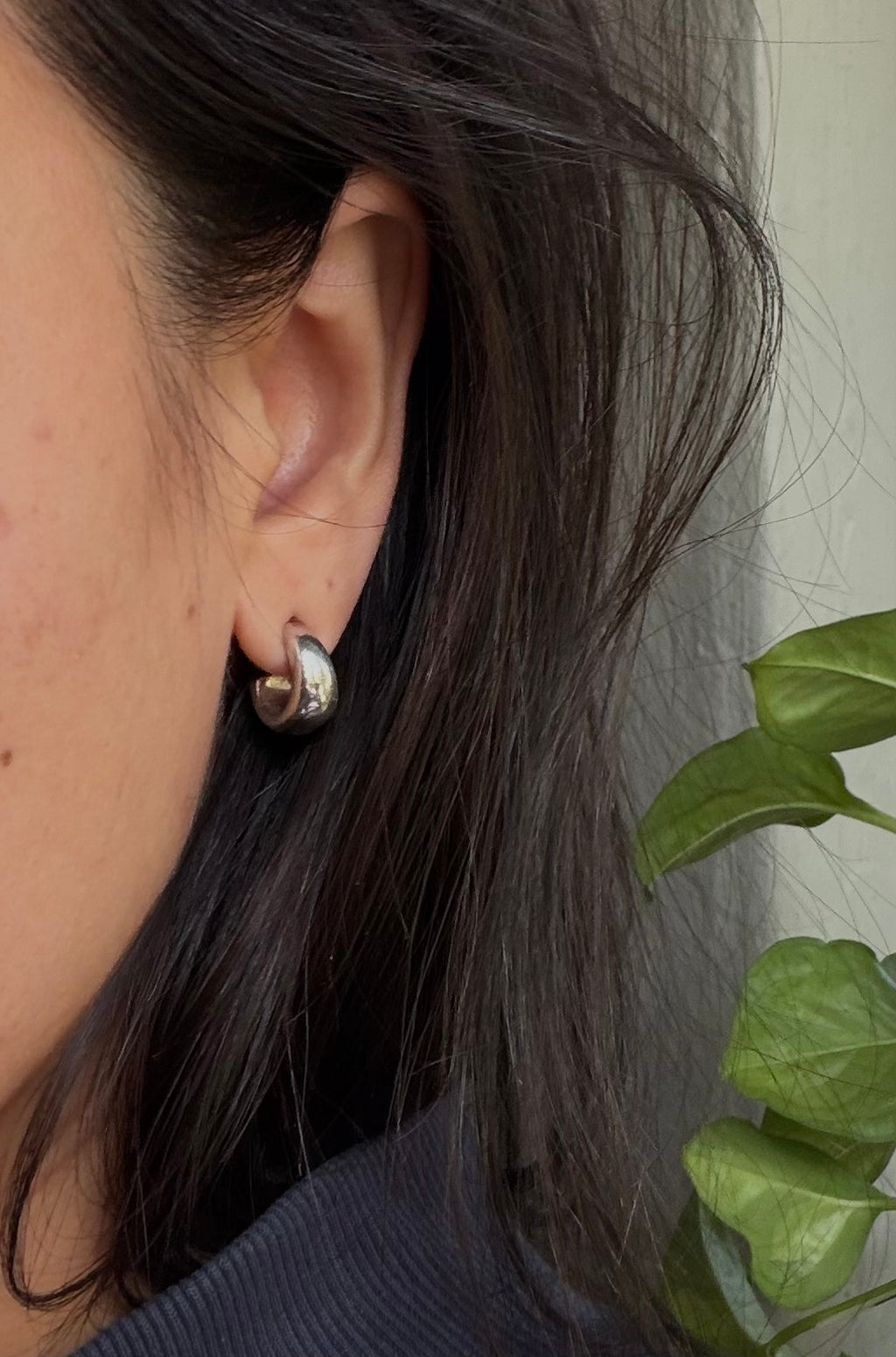 Gucci Silver Minimalist Huggie Earrings